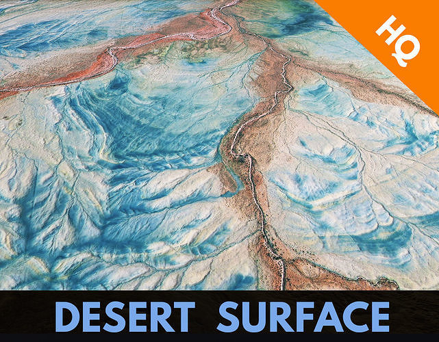 Desert Surface Terrain Relief Landscape Environment  PBR 11 Low-poly 3D model