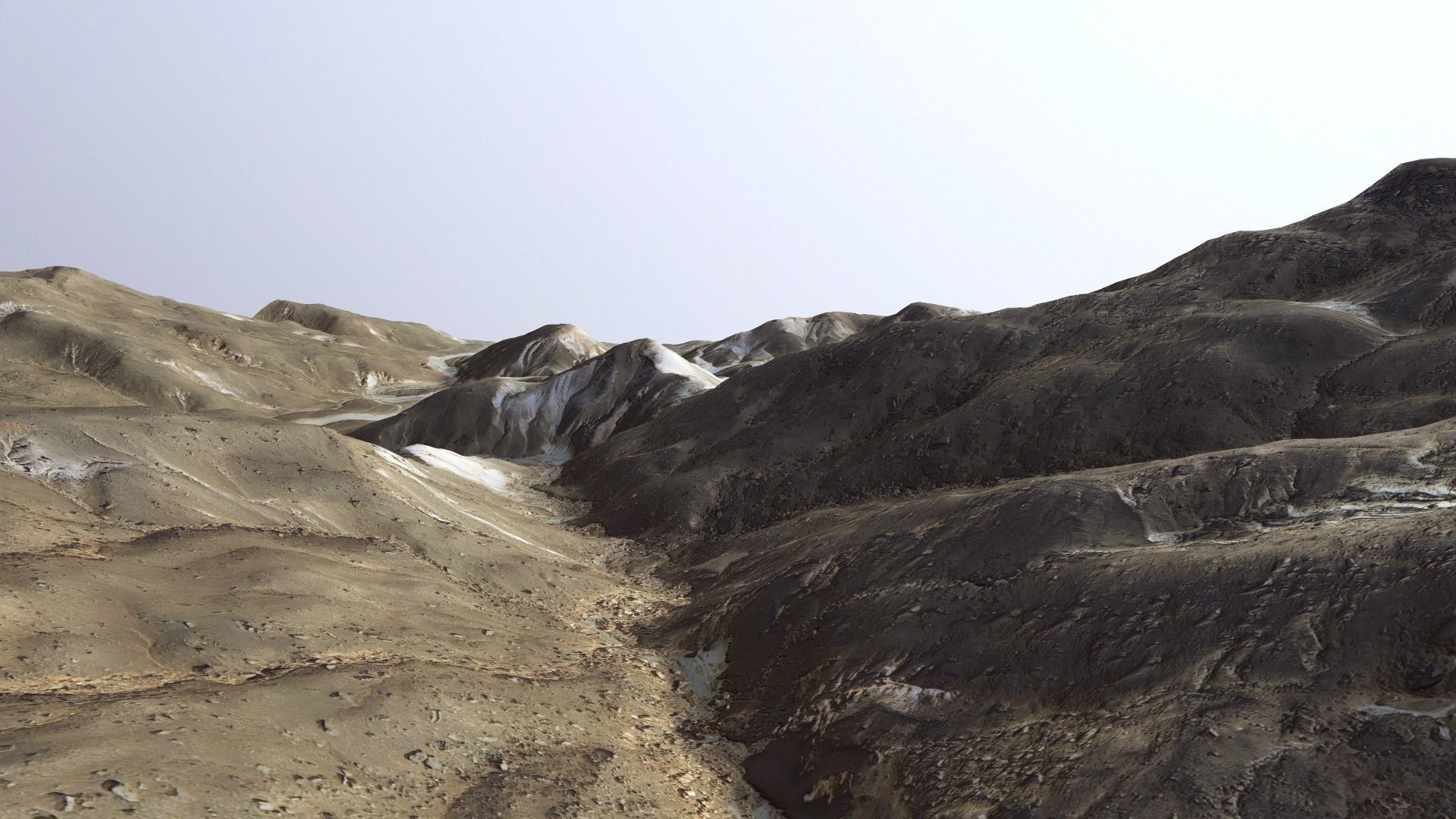 Valley Mountain Rocks Landscape Terrain Desert Cliff PBR 08 Low-poly 3D model_4