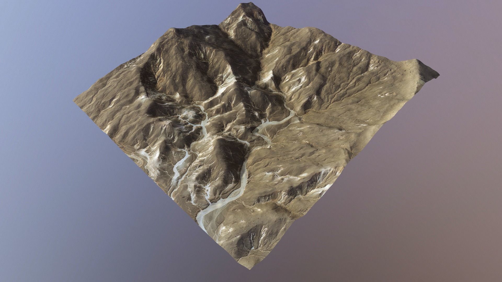 Valley Mountain Rocks Landscape Terrain Desert Cliff PBR 08 Low-poly 3D model_22