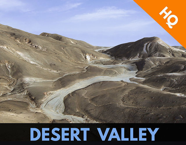 Valley Mountain Rocks Landscape Terrain Desert Cliff PBR 08 Low-poly 3D model