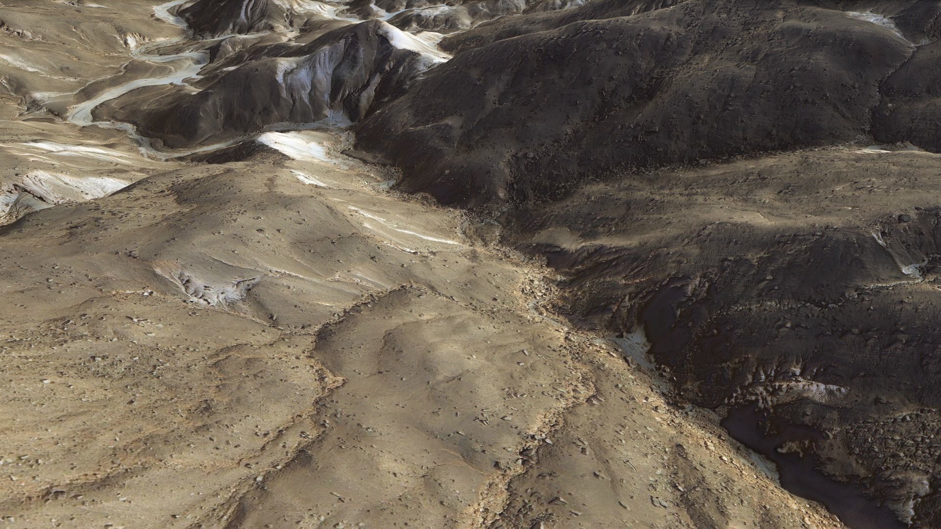 Valley Mountain Rocks Landscape Terrain Desert Cliff PBR 08 Low-poly 3D model_5