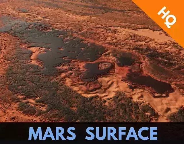 Mars Surface Mountain Terrain Landscape Desert PBR 11 Low-poly 3D model