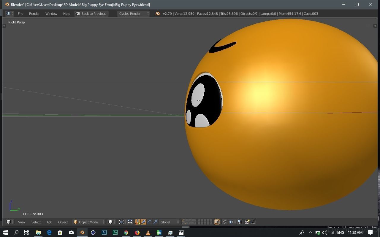 Emoji Pleading Face 3D model_4
