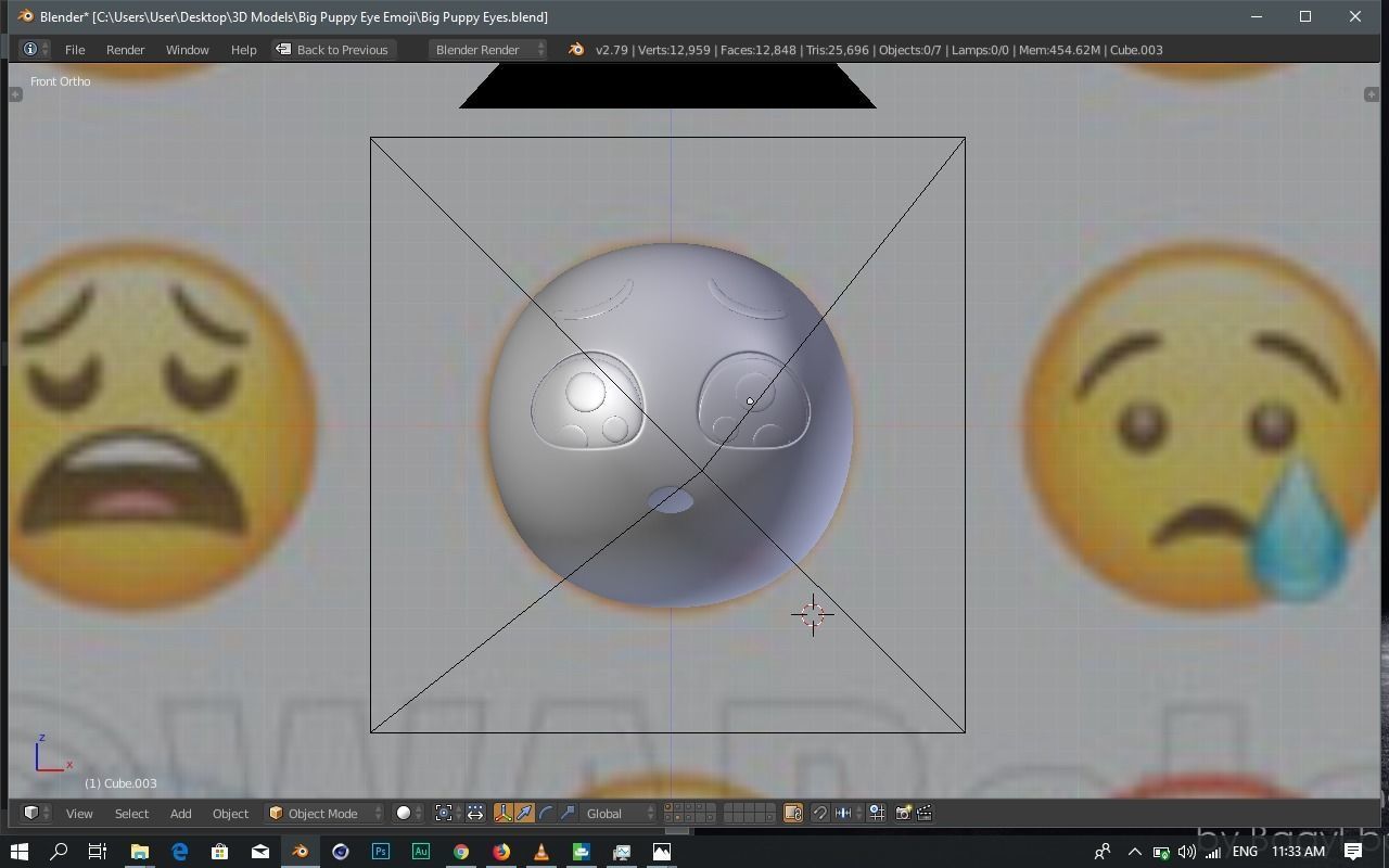 Emoji Pleading Face 3D model_7