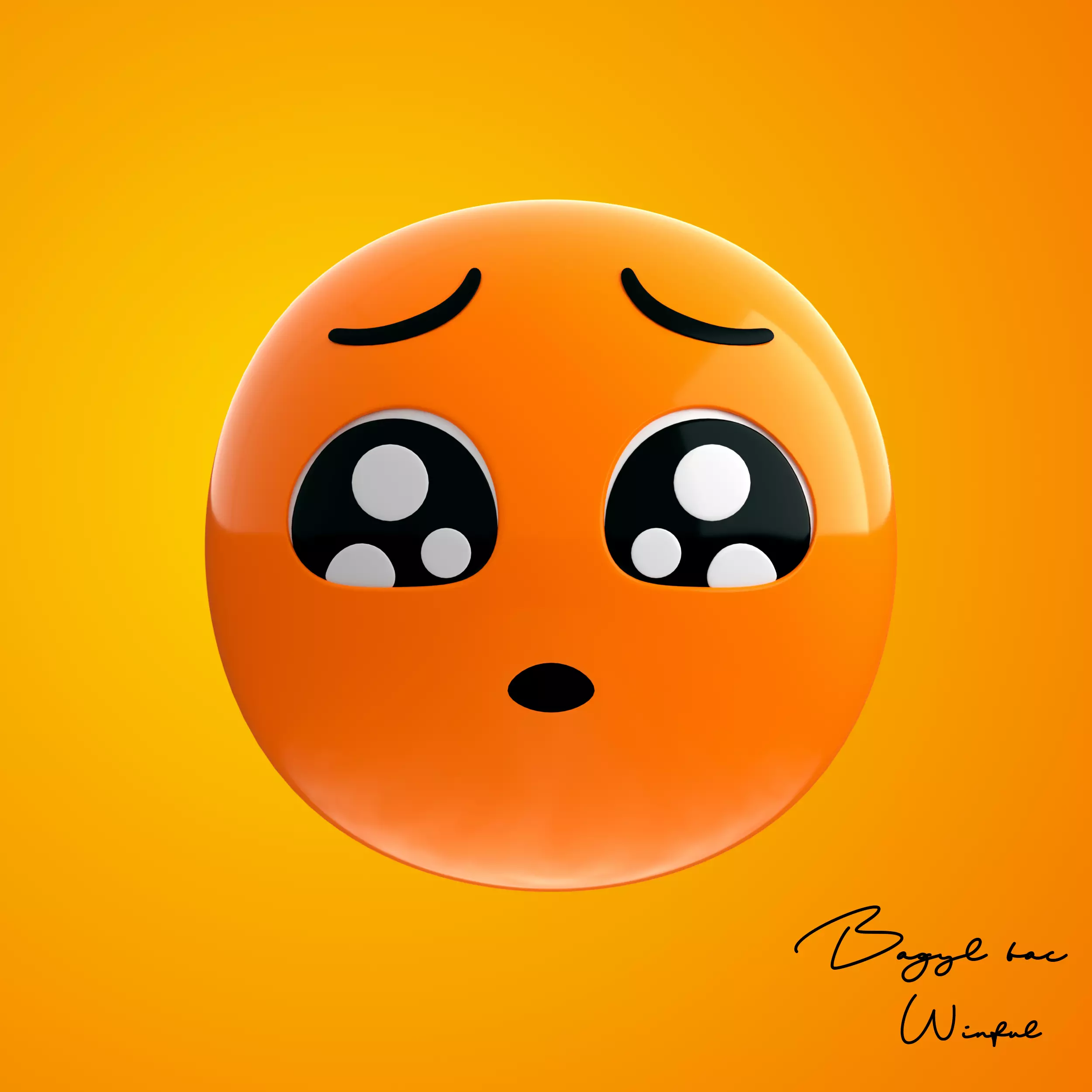 Emoji Pleading Face 3D model_0