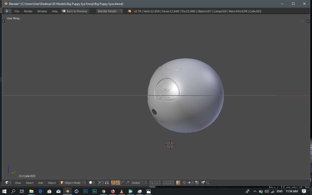 Emoji Pleading Face 3D model_10