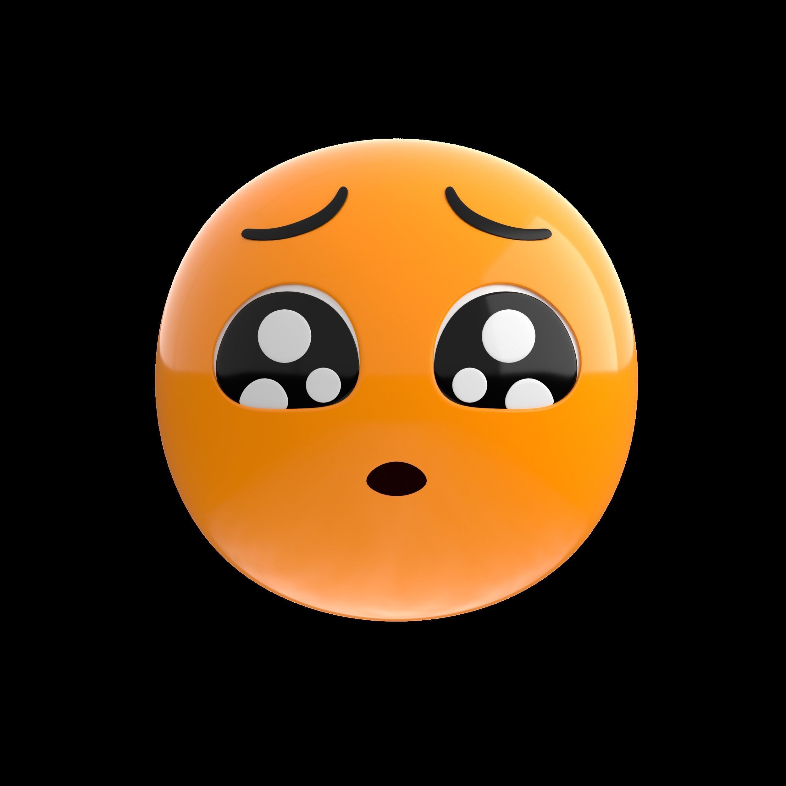 Emoji Pleading Face 3D model_1