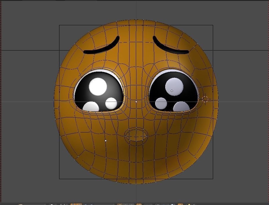 Emoji Pleading Face 3D model_11