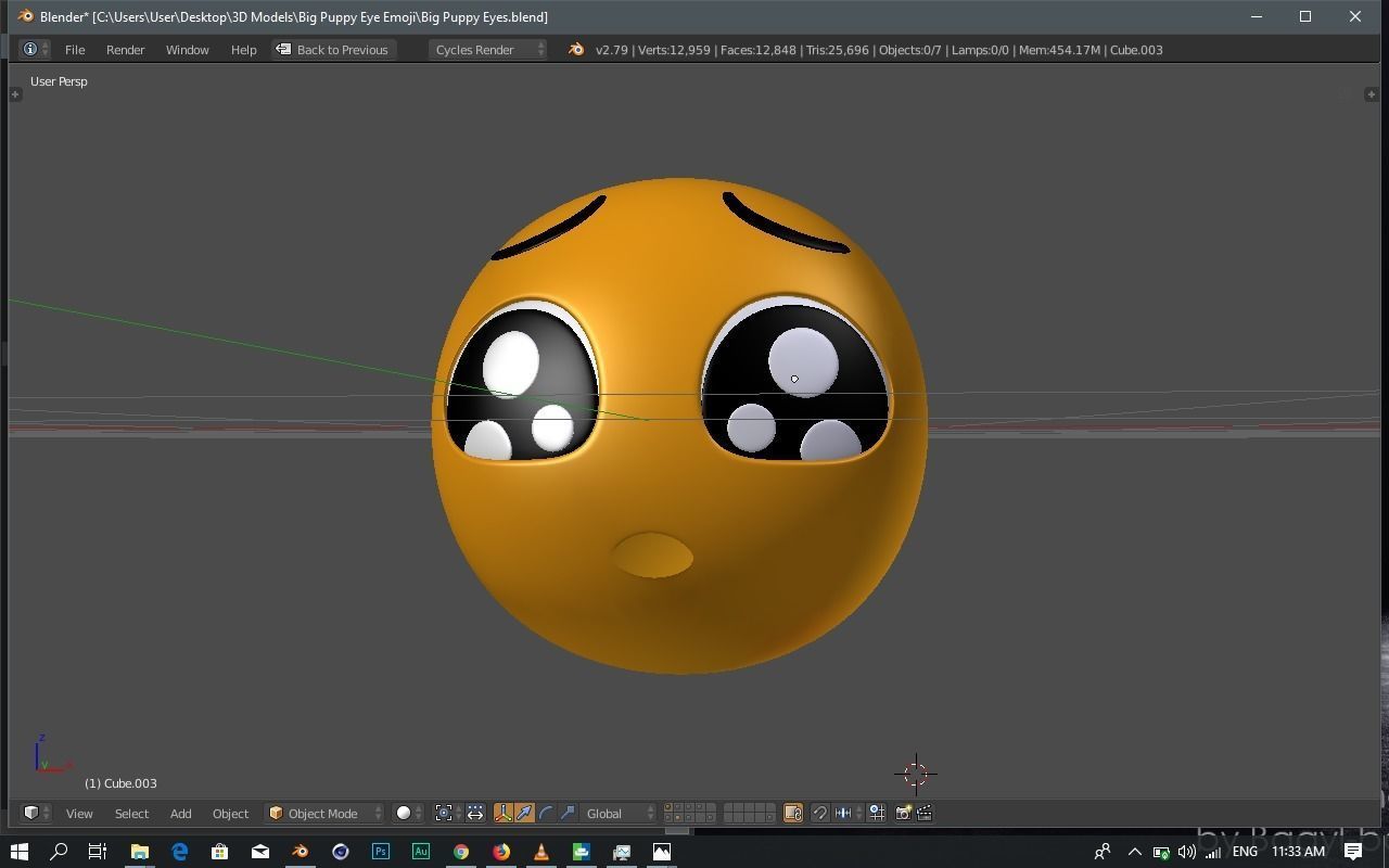 Emoji Pleading Face 3D model_3
