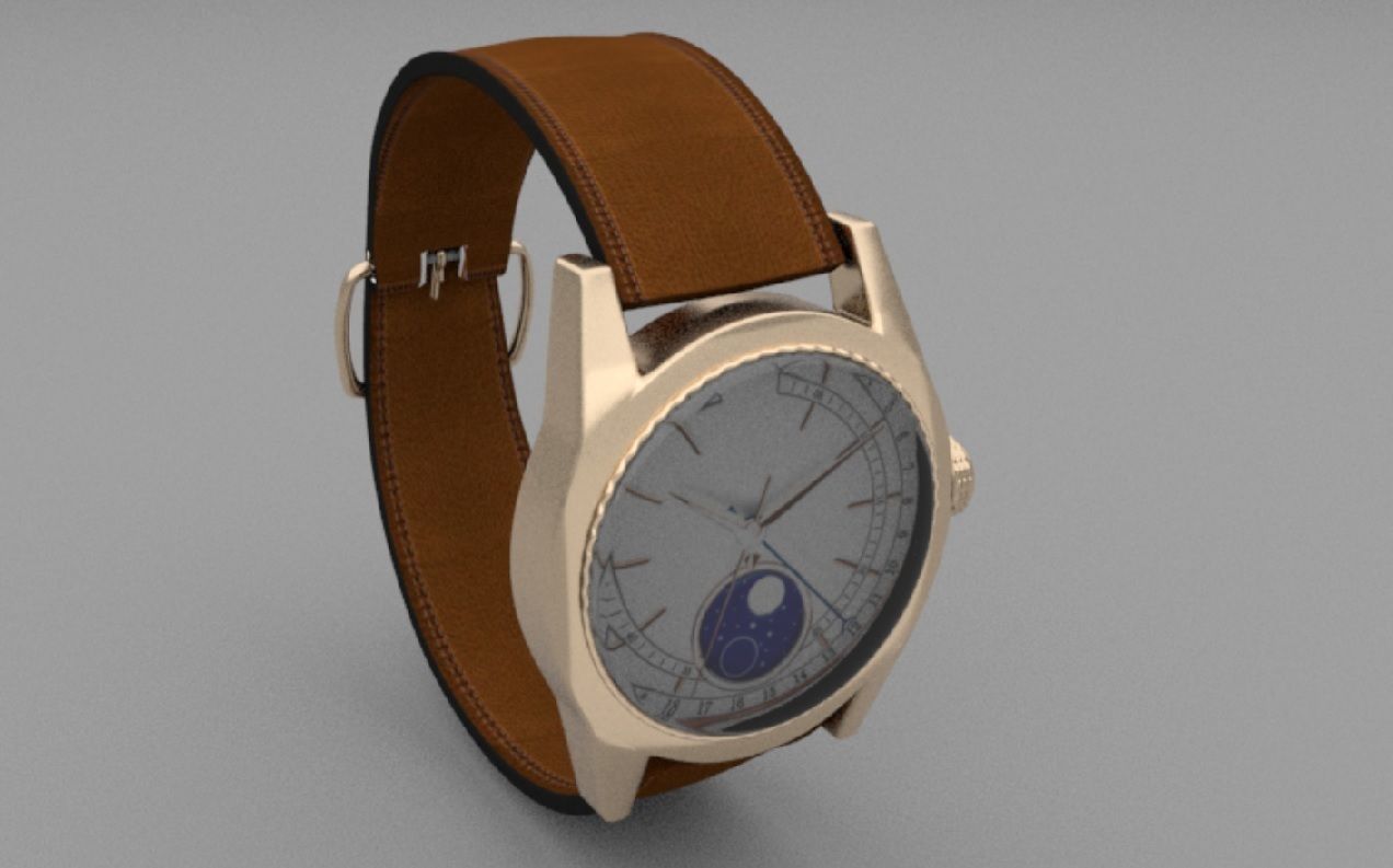 watch moon Low-poly 3D model_1