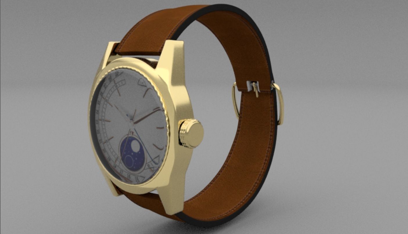 watch moon Low-poly 3D model_9