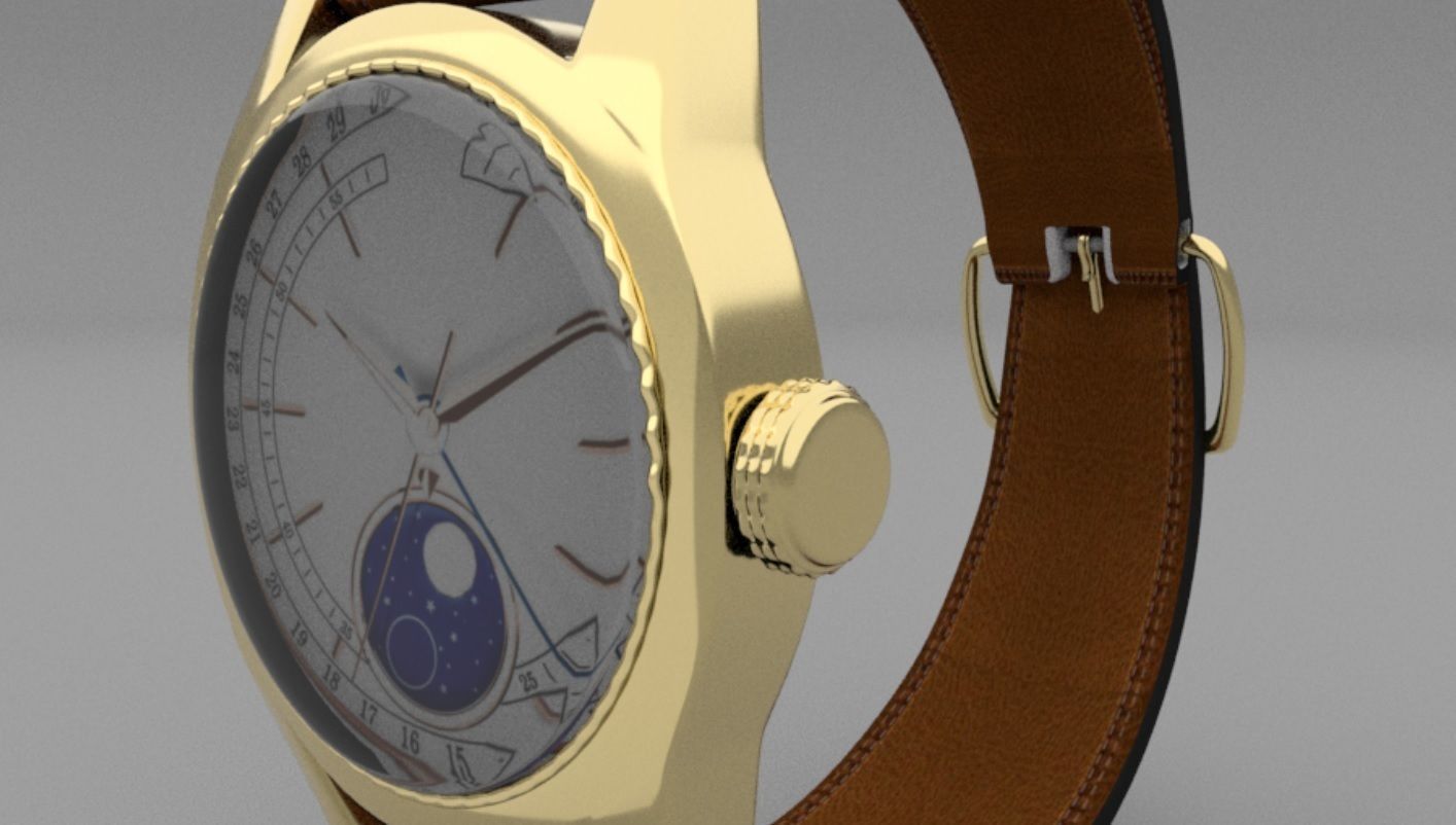 watch moon Low-poly 3D model_5