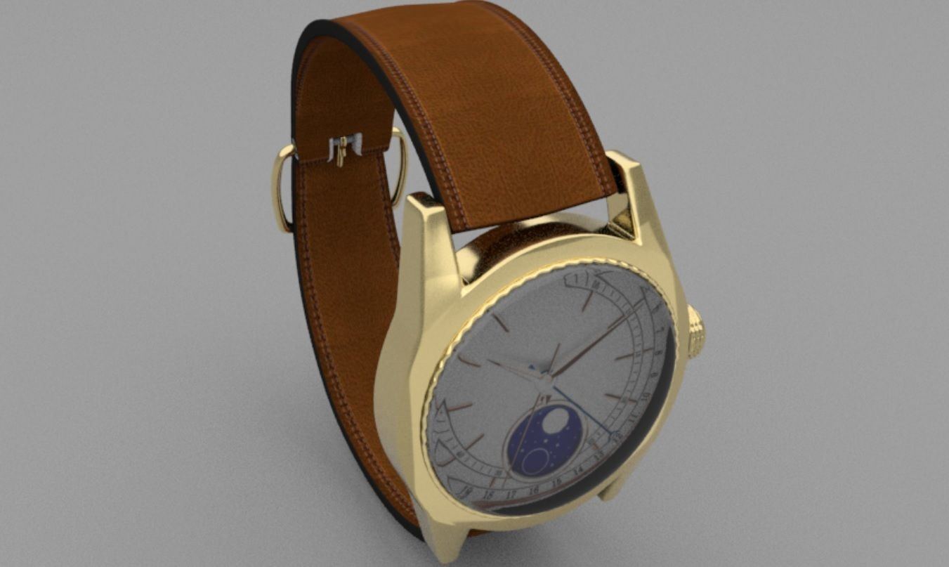 watch moon Low-poly 3D model_2