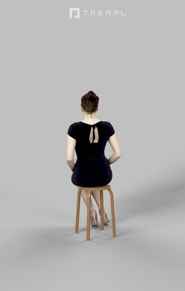 5x SITTING WOMAN MIX CAUSAL BUSINESS 3D Model Collection_40