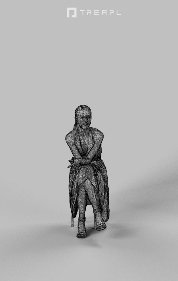 5x SITTING WOMAN MIX CAUSAL BUSINESS 3D Model Collection_25