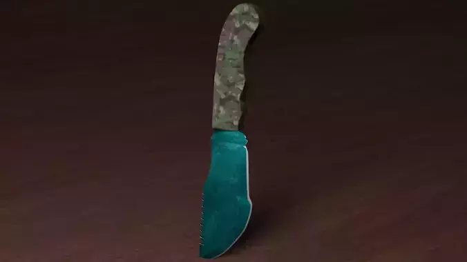 Cyan Worn Hunting Knife