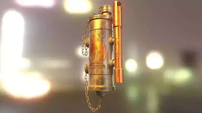 Steampunk and Vintage Style Old 3D Lighter Model