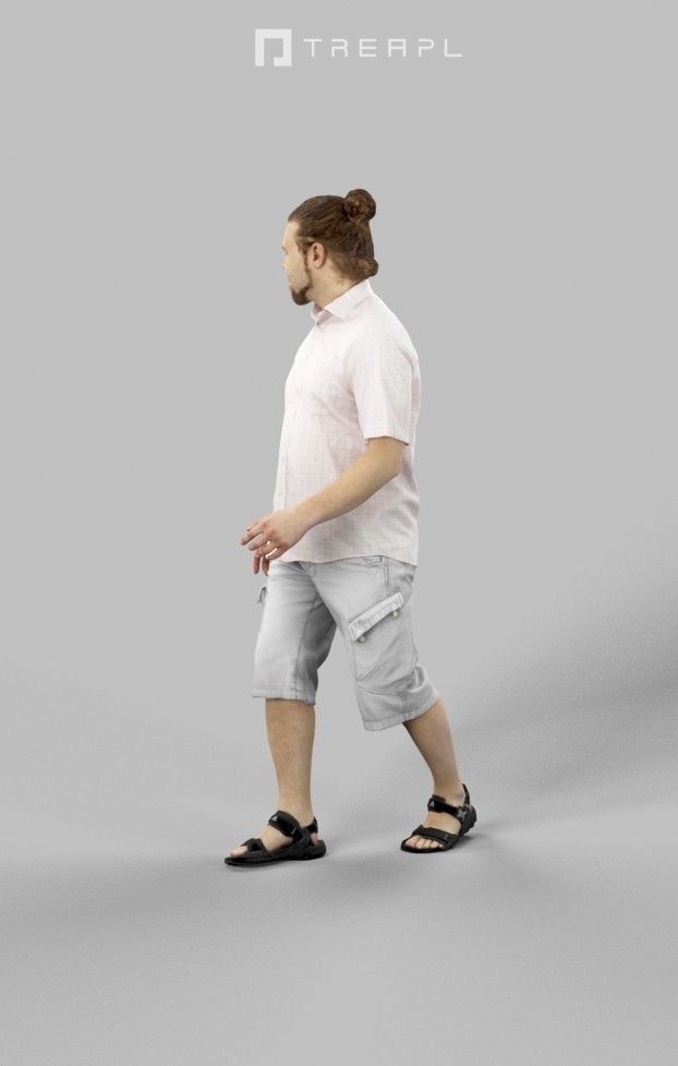 5x WALKING CASUAL MAN - VOL01 - SCANNED 3D Model Collection_17