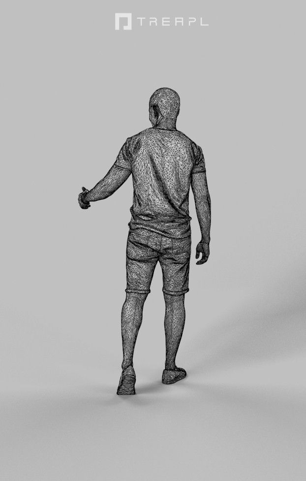5x WALKING CASUAL MAN - VOL01 - SCANNED 3D Model Collection_7