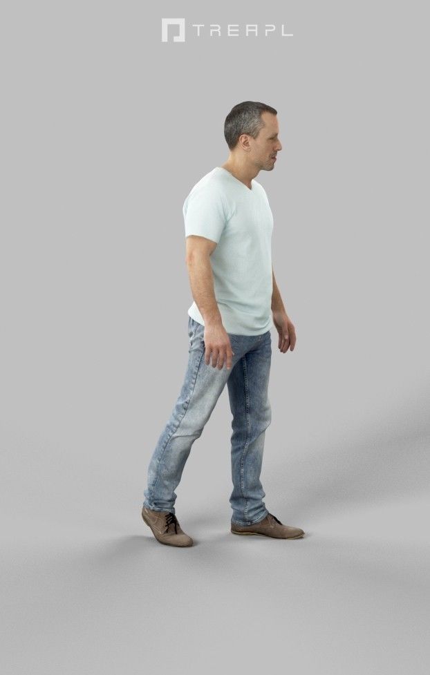 5x WALKING CASUAL MAN - VOL01 - SCANNED 3D Model Collection_40
