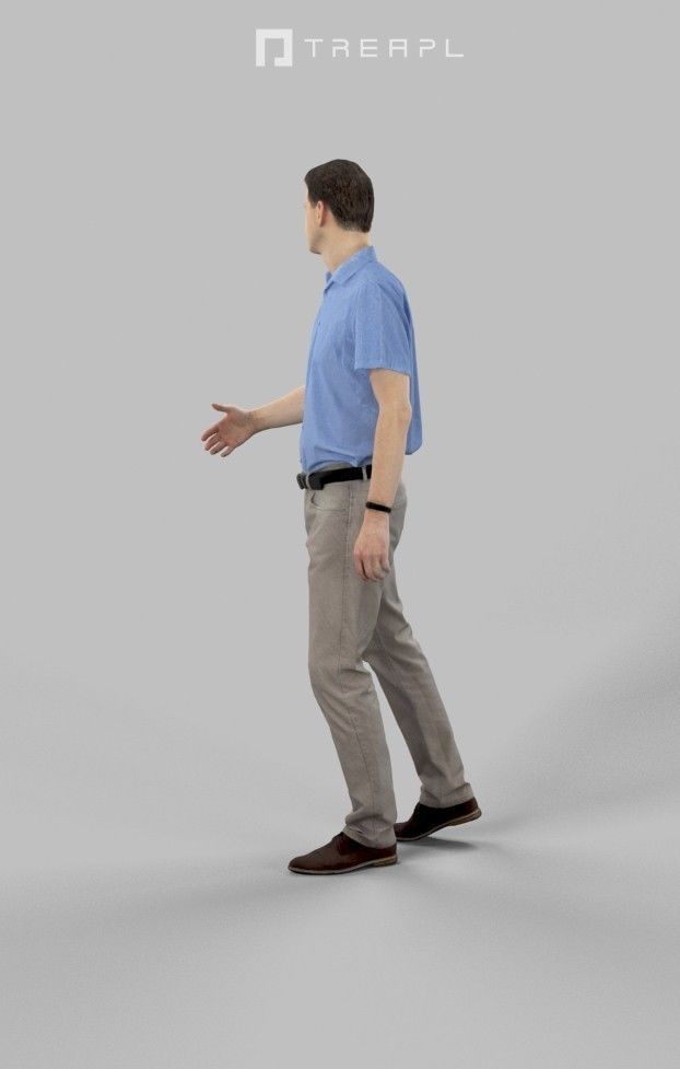 5x WALKING CASUAL MAN - VOL01 - SCANNED 3D Model Collection_25