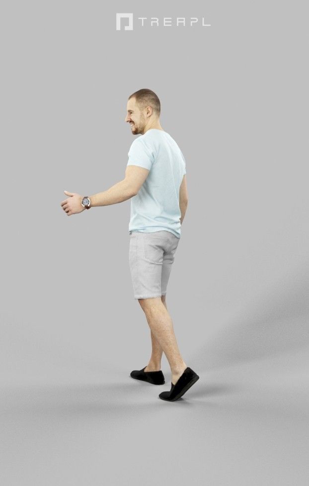 5x WALKING CASUAL MAN - VOL01 - SCANNED 3D Model Collection_6