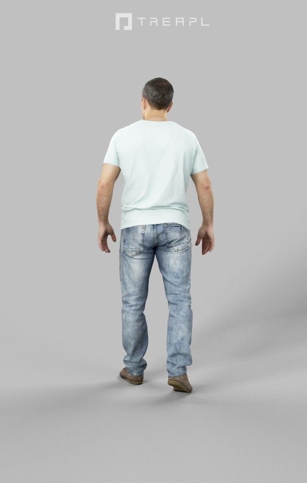 5x WALKING CASUAL MAN - VOL01 - SCANNED 3D Model Collection_38