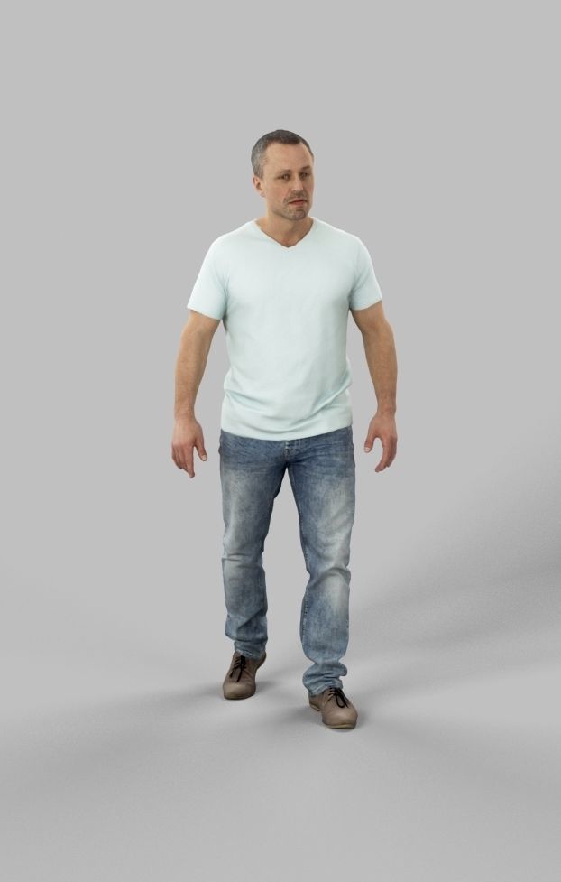 5x WALKING CASUAL MAN - VOL01 - SCANNED 3D Model Collection_43