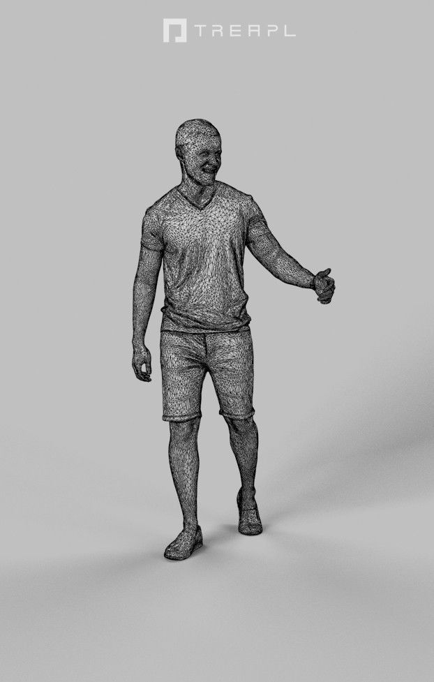 5x WALKING CASUAL MAN - VOL01 - SCANNED 3D Model Collection_4