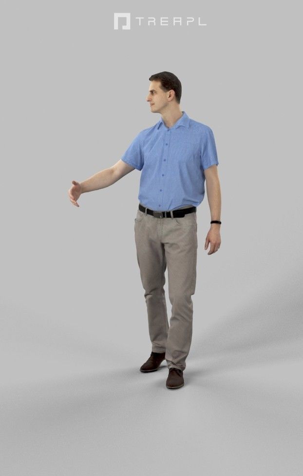 5x WALKING CASUAL MAN - VOL01 - SCANNED 3D Model Collection_22