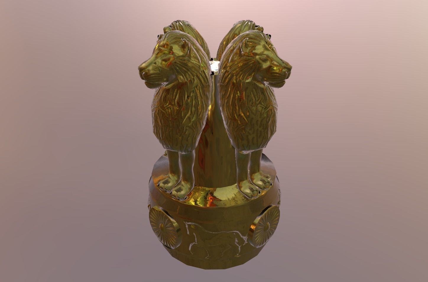 Indian National Emblem 3D model_6