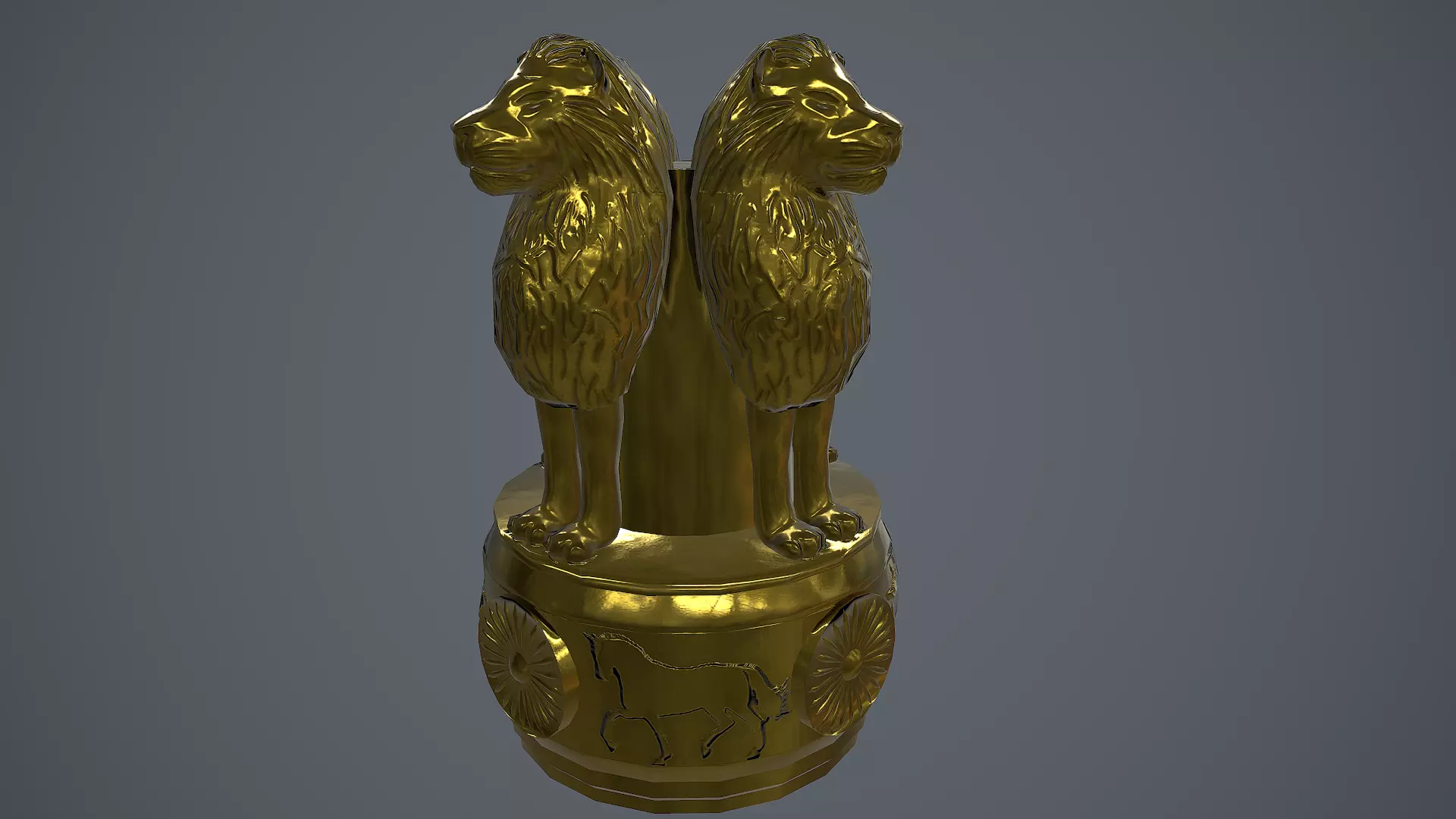 Indian National Emblem 3D model_0