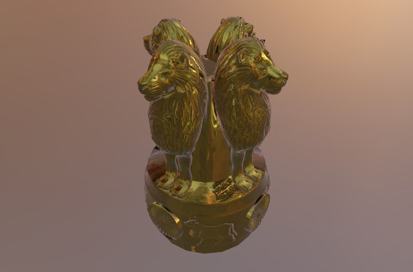 Indian National Emblem 3D model_7