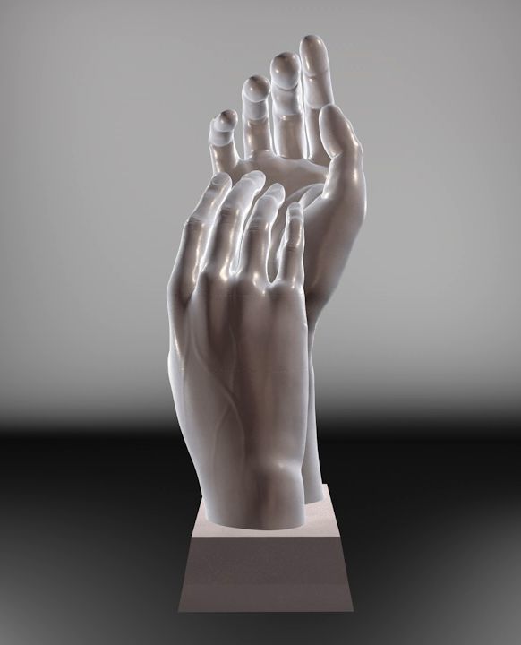 Hands hand sculpture 3D print model_5