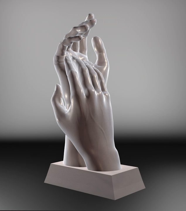 Hands hand sculpture 3D print model_2