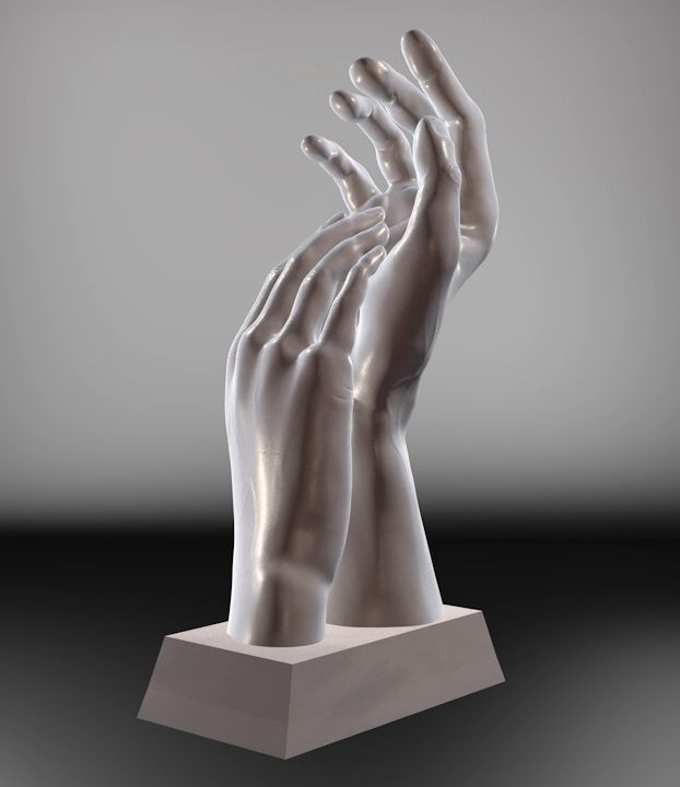 Hands hand sculpture 3D print model_4