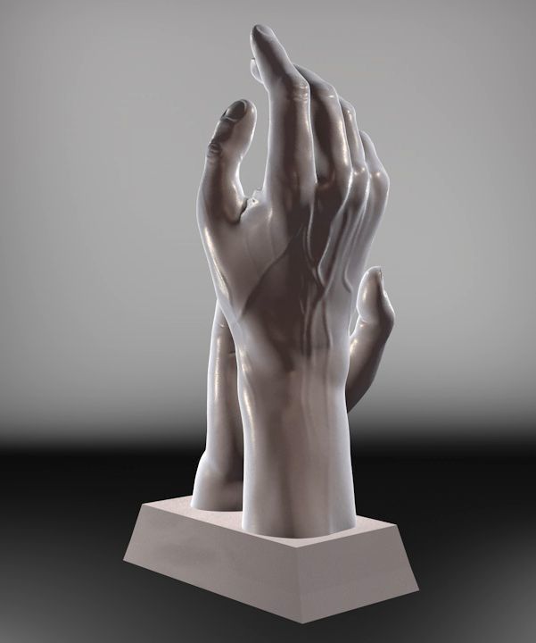 Hands hand sculpture 3D print model_3