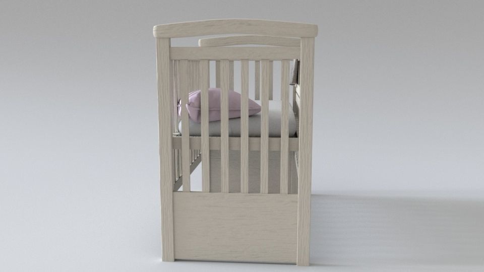 Minimalistic Crib Low-poly 3D model_3