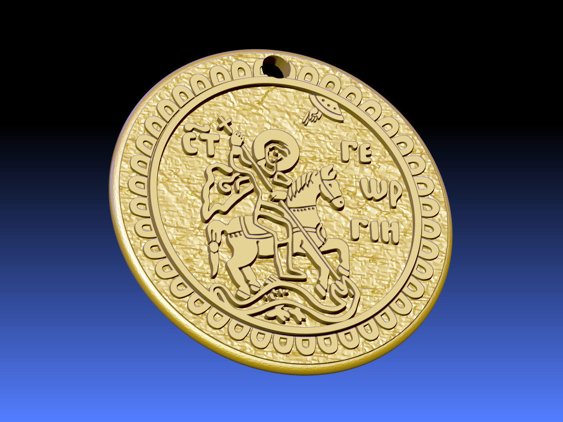 PENDANT ST GEORGE AND THE DRAGON 3D model_1