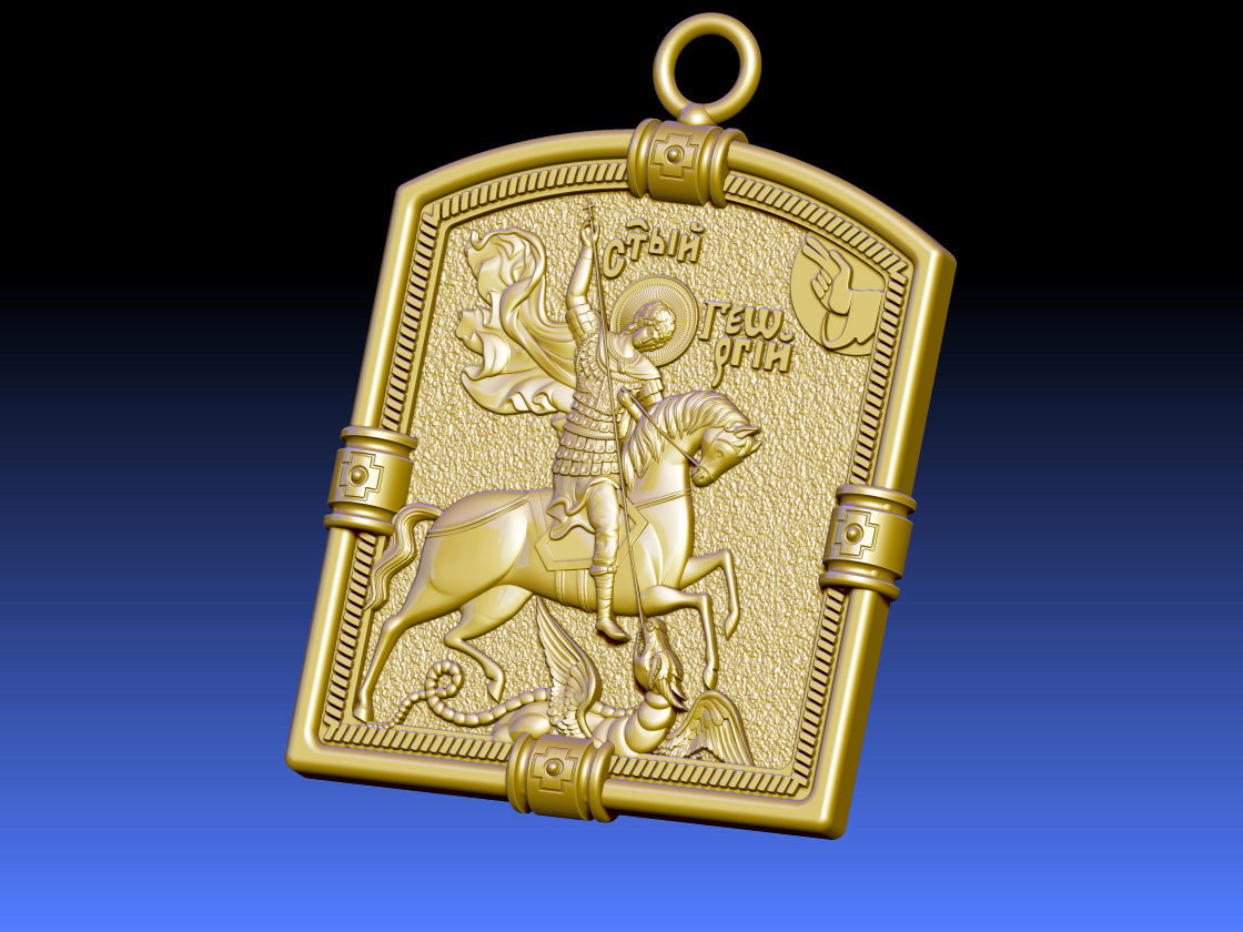 PENDANT ST GEORGE AND THE DRAGON 3D print model_6