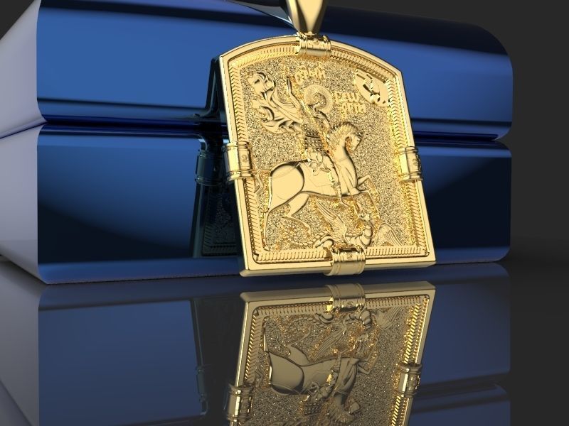 PENDANT ST GEORGE AND THE DRAGON 3D print model_1
