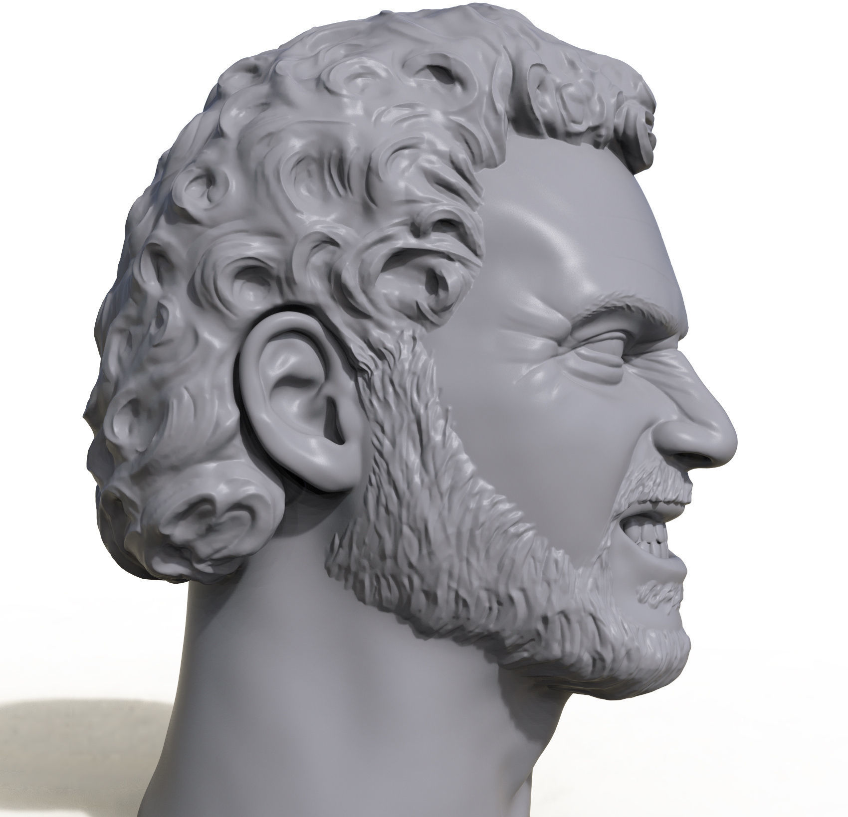 Greek God guy 3D printable portrait sculpture 3D print model_6