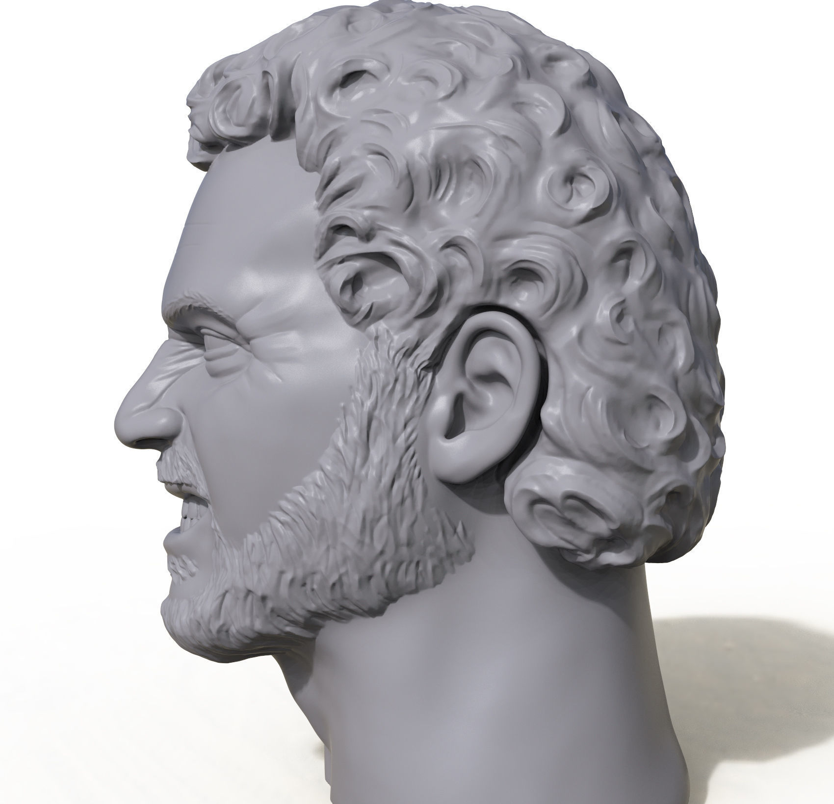 Greek God guy 3D printable portrait sculpture 3D print model_4