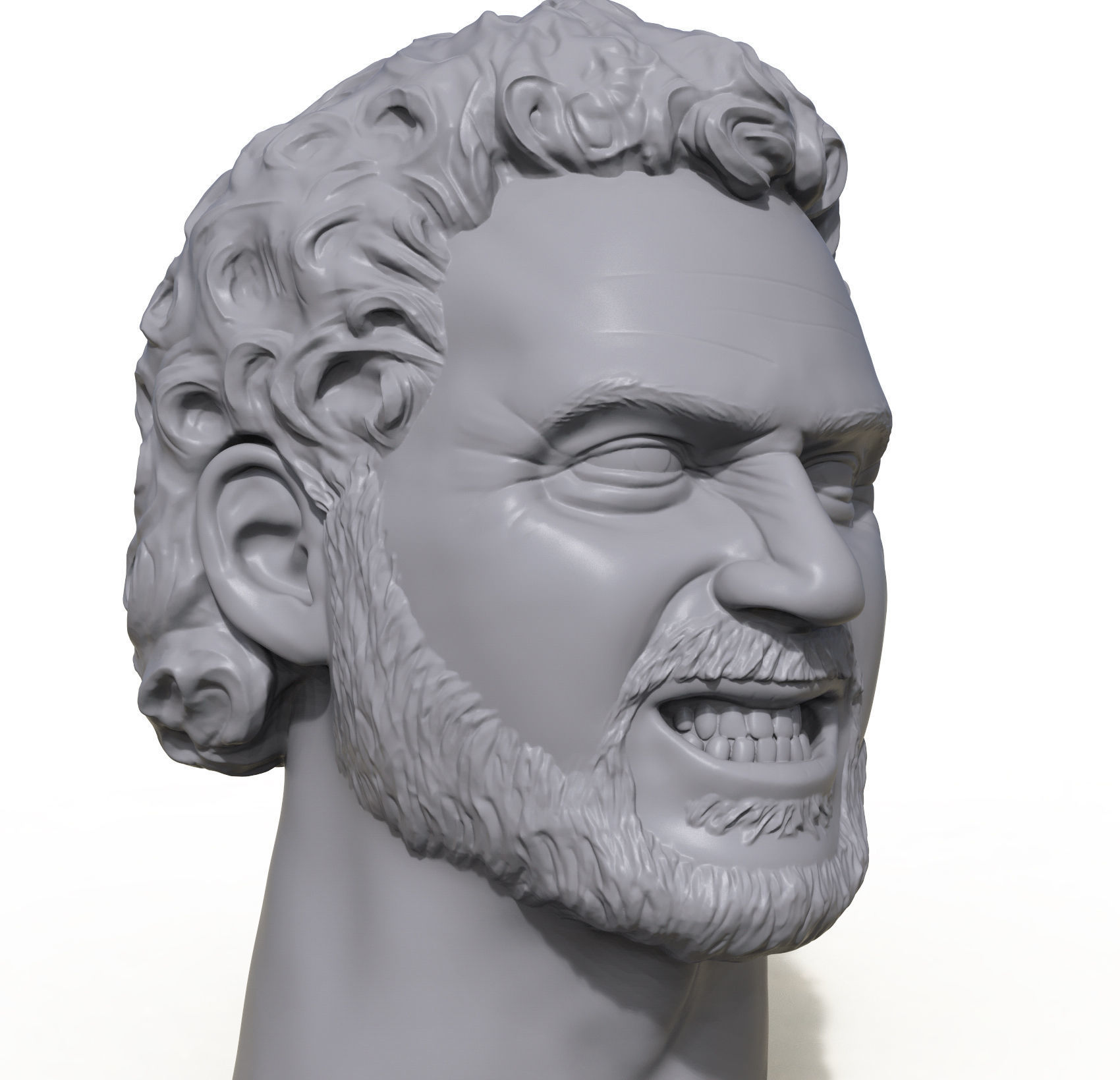 Greek God guy 3D printable portrait sculpture 3D print model_2