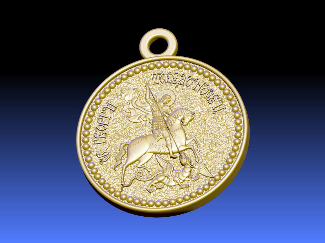 PENDANT ST GEORGE AND THE DRAGON 3D model_1