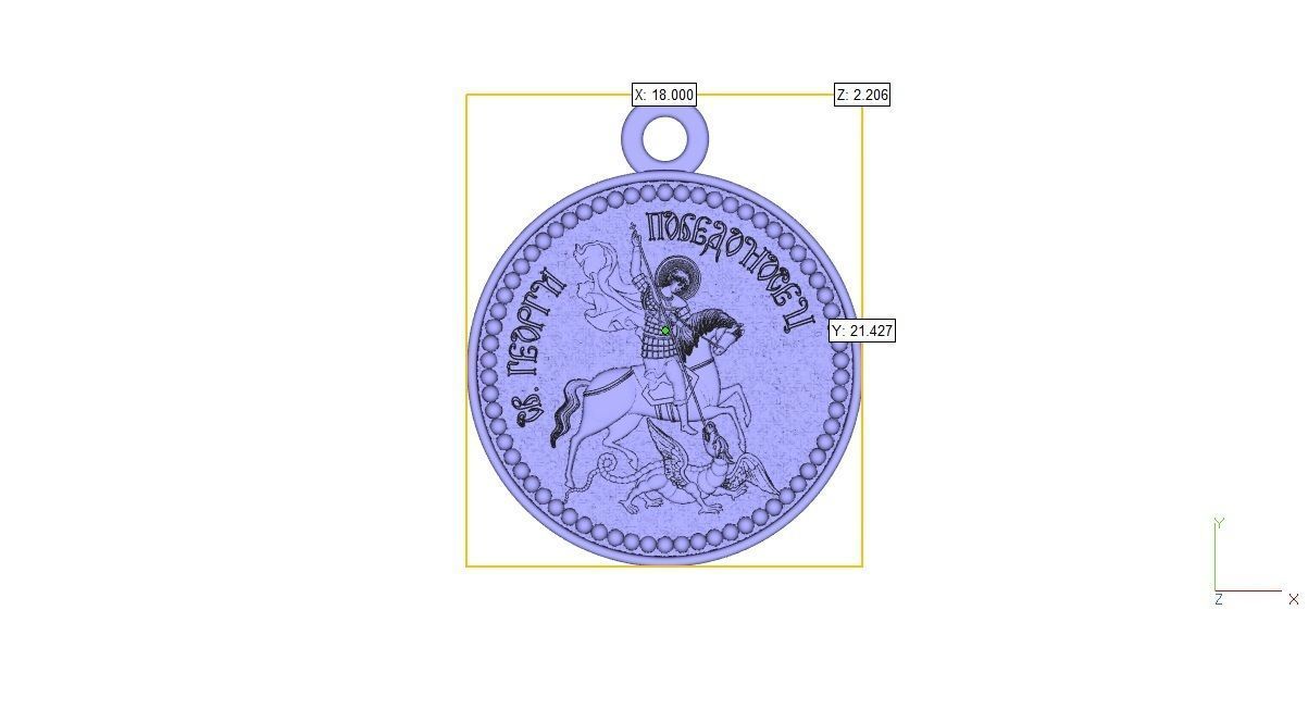 PENDANT ST GEORGE AND THE DRAGON 3D model_3