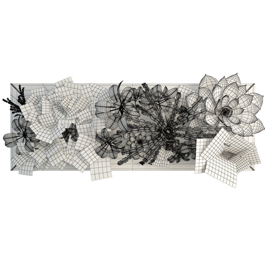 Vertical Plant Frame 80 x 30 cms 3D model_1