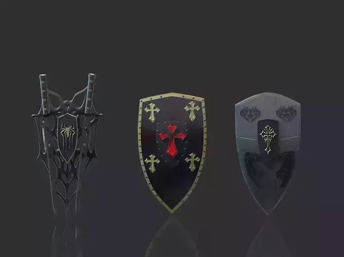 Shield set three different shields