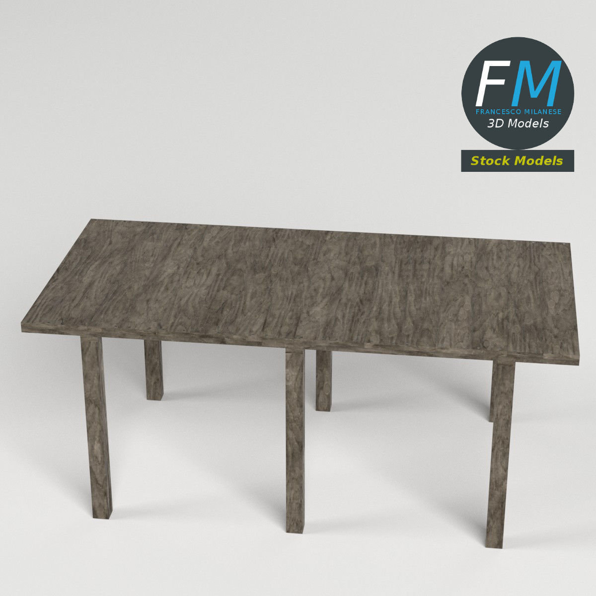 Wooden pier module 3D model_2