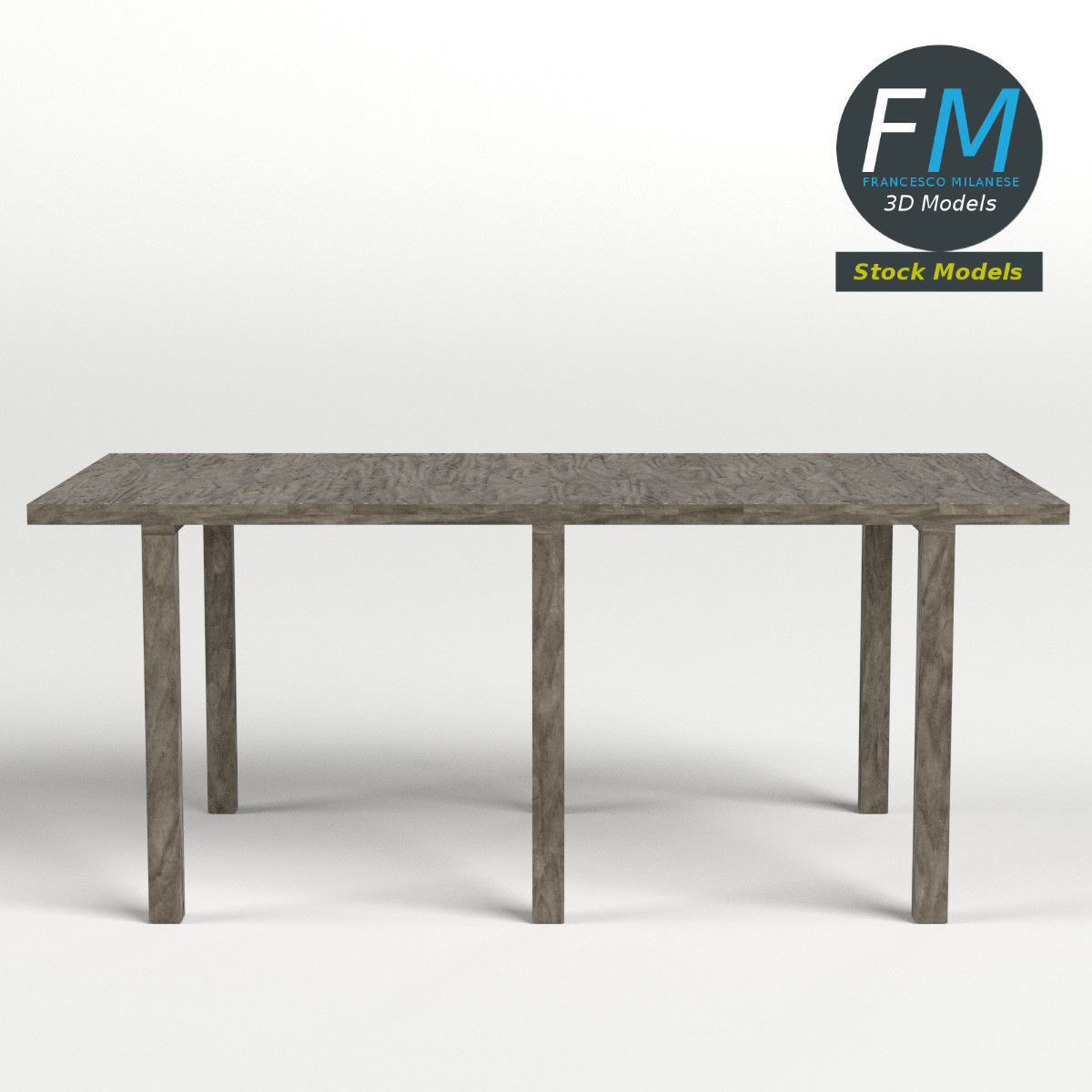 Wooden pier module 3D model_4